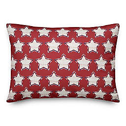 White Stars Pattern 14x20 Throw Pillow
