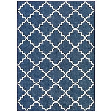 Mohawk Home Fancy Trellis 5&#39; x 7&#39; Area Rug in Navy. View a larger version of this product image.
