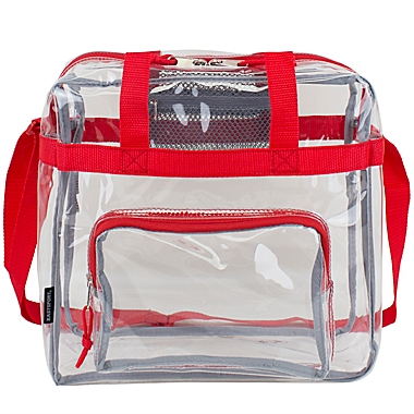 Eastsport Clear Stadium Tote in Red. View a larger version of this product image.