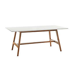 Madison Park Parker Dining Table in White/Pecan