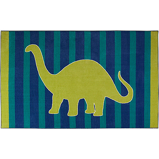 Alternate image 1 for Mohawk Home® Aurora Friendly Dinosaur 5-Foot x 8-Foot Area Rug in Blue