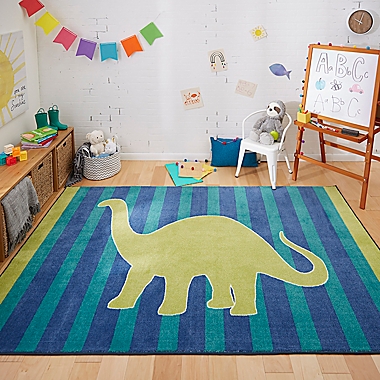 Mohawk Home&reg; Aurora Friendly Dinosaur 5-Foot x 8-Foot Area Rug in Blue. View a larger version of this product image.