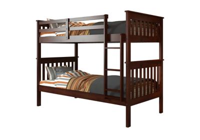 Mission Twin Over Twin Bunk Bed in Cappuccino