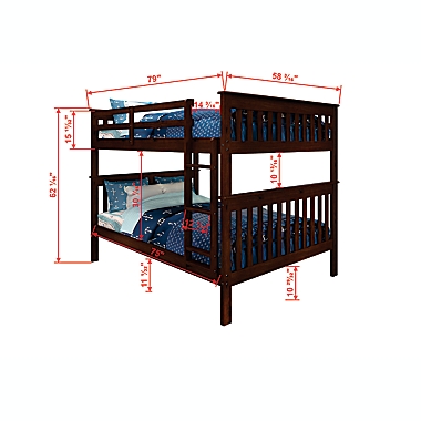 Mission Full Over Full Bunk Bed with Trundle in Cappuccino. View a larger version of this product image.