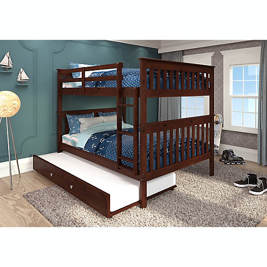 Alternate image 1 for Mission Full Over Full Bunk Bed with Trundle in Cappuccino