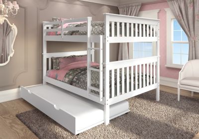 Full Bunk Bed With Drawer Storage, Mission Twin Over Full Bunk Bed With Drawers