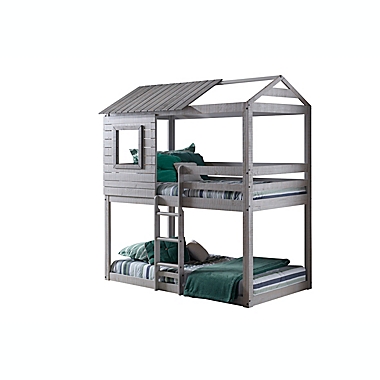 Deer Blind Twin Over Twin Bunk Bed in Light Grey. View a larger version of this product image.