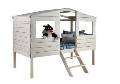 Tree House Twin Loft Bed in Rustic Sand