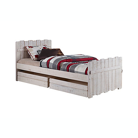 Tree House Twin Bed With Drawers In, Rustic Sand Twin Tree House Loft Bed With Drawers