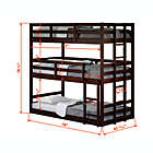 Alternate image 2 for Triple Twin Over Twin Bunk Bed in Cappuccino