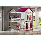Alternate image 1 for Sweetheart Twin Over Twin Bunk Bed with Tent Kit in White/Pink