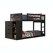 Mission Twin Over Twin Bunk Bed with 4-Drawer Chest