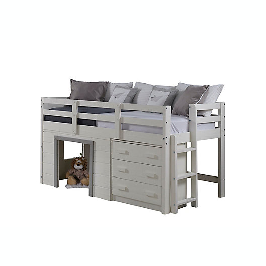 Alternate image 1 for Sweet Dreams Low Loft Twin Bed in White/Grey