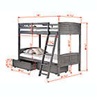Alternate image 2 for Louver Twin Over Twin Bunk Bed with Drawer Storage in Antique Grey