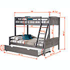 Alternate image 2 for Louver Twin Over Full Bunk Bed with Trundle in Antique Grey