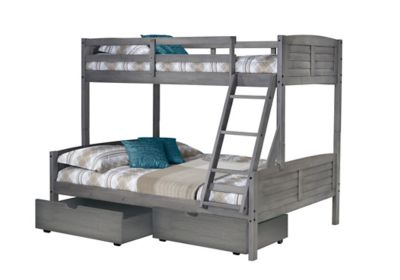 Louver Bunk Bed with Drawer Storage