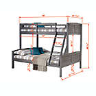 Alternate image 3 for Louver Twin Over Full Bunk Bed in Antique Grey