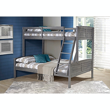 Louver Twin Over Full Bunk Bed in Antique Grey. View a larger version of this product image.