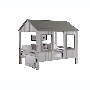 Loft Bed House Two-Tone Full Bed in Grey. View a larger version of this product image.