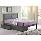 Alternate image 2 for Louver Platform Full Bed with Under Bed Drawers in Antique Grey