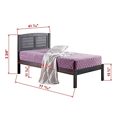 Louver Platform Twin Bed in Antique Grey. View a larger version of this product image.