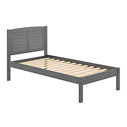 Louver Platform Twin Bed in Antique Grey