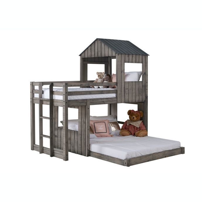 Campsite Loft Twin Over Full Bunkbed In Rustic Grey Bed Bath Beyond