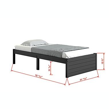 Twin Platform Bed with Storage in Dark Grey. View a larger version of this product image.