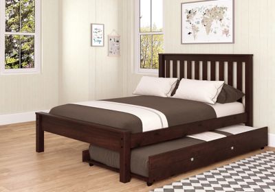 Contempo Full Platform Bed with Trundle in Cappuccino