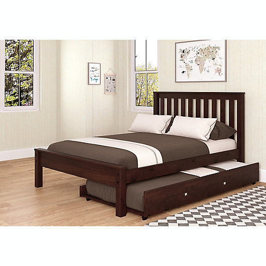 Alternate image 1 for Contempo Full Platform Bed with Trundle in Cappuccino