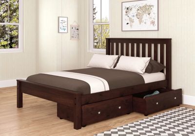 Contempo Full Platform Bed with Storage in Cappuccino