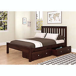 Contempo Full Platform Bed with Storage in Cappuccino