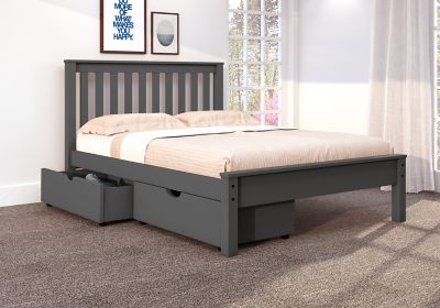 Contempo Full Platform Bed with Storage in Dark Grey