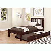 Contempo Twin Platform Bed with Trundle in Cappuccino
