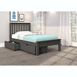 Contempo Twin Platform Bed with Storage in Dark Grey