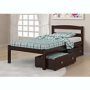 Econo Twin Bed with Storage Drawers in Dark Cappuccino