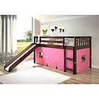 Alternate image 1 for Mission Twin Low Loft Bed in Cappuccino with Pink Tent Kit