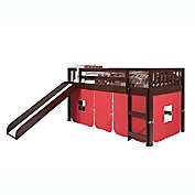 Mission Twin Low Loft Bed in Cappuccino with Tent Kit