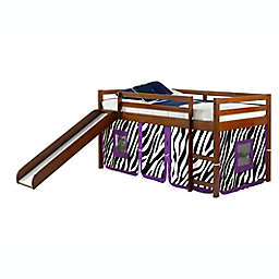 Twin Loft Bed in Espresso with Zebra Tent Kit