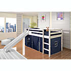 Alternate image 1 for Twin Low Loft Bed in White with Blue Tent Kit
