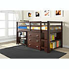 Alternate image 2 for Twin Low Loft Bed with Storage in Cappuccino
