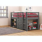 Alternate image 2 for Twin Low Loft Bed with Storage in Dark Grey
