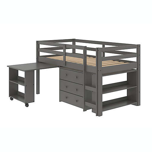 Twin Low Loft Bed With Storage, Loft Bed With Storage Under
