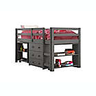 Alternate image 1 for Twin Low Loft Bed with Storage in Dark Grey