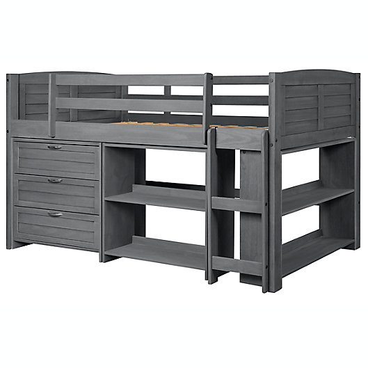 Louver Low Loft Twin Bed In Antique, How To Loft A Twin Bed
