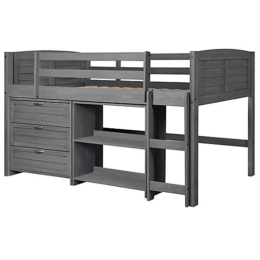 Alternate image 1 for Louver Low Loft Twin Bed in Antique Grey`