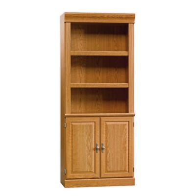 Carolina Oak Sauder Orchard Hills Library Bookcase with Doors
