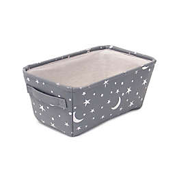 Closet Complete Moon/Star Canvas Diaper Caddy in Grey/Silver