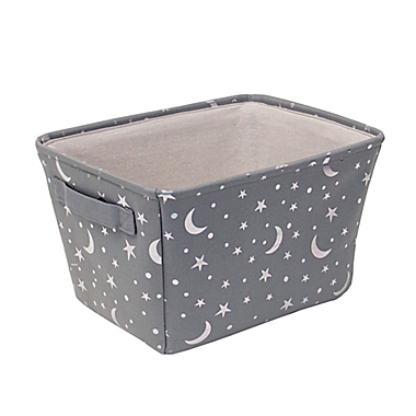 Closet Complete&reg; Moon &amp; Stars Canvas Storage Bin in Grey/Silver. View a larger version of this product image.