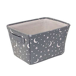 Closet Complete® Moon & Stars Canvas Storage Bin in Grey/Silver